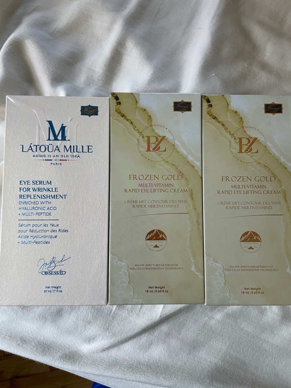 White Eye Serum & Frozen Gold Rapid Eye Lifting Cream Duo